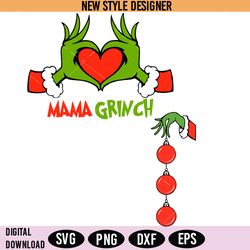 mama grinch svg, grinch with sleeve svg, instant download
