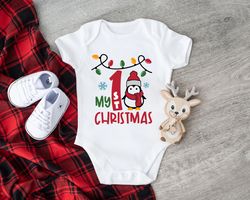 my first christmas onesie, cute newborn christmas gift, baby christmas onesie, merry christmas onesie, unisex baby chris