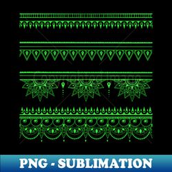 south asian patterns neon green on black - premium sublimation digital download - perfect for sublimation art