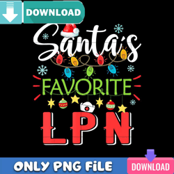 Santa Favorite LPN Nurse PNG Perfect Sublimation Design Download