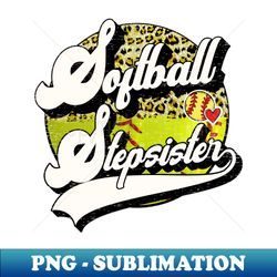 softball stepsister vintage leopard softball family matching - exclusive png sublimation download - perfect for creative projects