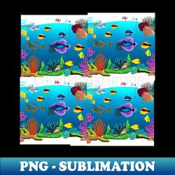 aquarium ocean - retro png sublimation digital download - transform your sublimation creations