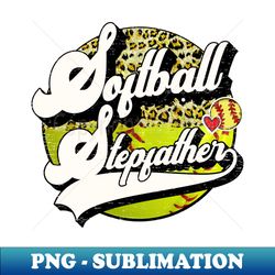 softball stepfather vintage leopard softball family matching - premium png sublimation file - add a festive touch to every day