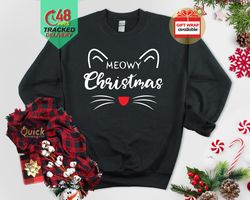 cat christmas jumpers, funny christmas jumpers for women men, cat lover christmas sweatshirt, christmas gifts for cat mu