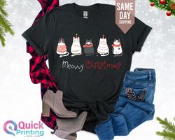 cat lover christmas shirt, funny christmas tshirt, meow christmas shirt, animal lover tee, cat lover gift women, christm