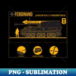 infographic german tank destroyer ferdinand - creative sublimation png download - unleash your creativity