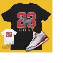 goat emoji shirt to match air jordan 3 cardinal red - retro 3 shirt - cardinal red matching sneaker tshirt