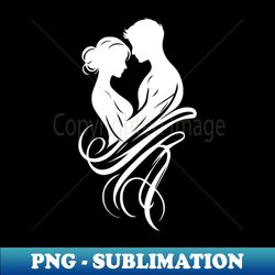 lovers embrace minimalist black and white calligraphy art - trendy sublimation digital download - spice up your sublimation projects