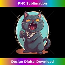 Crazy singing Cat in Suit for Karaoke and Cats Lovers Tank Top - Crafted Sublimation Digital Download - Animate Your Creative Concepts