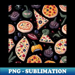 seamless pattern with pizza - vintage sublimation png download - bold & eye-catching