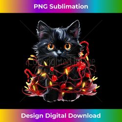 funny black cat christmas light funny cat lover christmas tank top - contemporary png sublimation design - reimagine your sublimation pieces