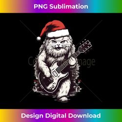 cat playing guitar christmas cat lover long sleeve - futuristic png sublimation file - tailor-made for sublimation craftsmanship