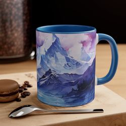 blue mountain mug mountain landscape coffee cup scenic mountain tea mug nature