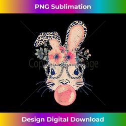 cute bunny with leopard glasses bubblegum easter day - classic sublimation png file - craft with boldness and assurance