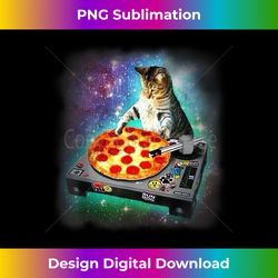 dj cat eats pizza in galaxy - classic sublimation png file - access the spectrum of sublimation artistry