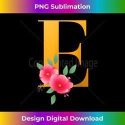 floral alphabet e cute initial monogram letter e graphic - minimalist sublimation digital file - lively and captivating visuals