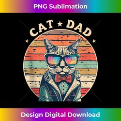 cat dad retro 70s 80s black cat gifts men funny cat daddy tank top - sublimation-optimized png file - customize with flair