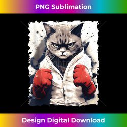 cat boxer cat in boxer uniform and gloves boxing tank top - artisanal sublimation png file - access the spectrum of sublimation artistry