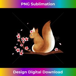 vintage squirrel japanese cherry blossom flower t - artisanal sublimation png file - infuse everyday with a celebratory spirit