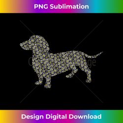 cute dachshund doxie dog lover daisy flower silhouette - artisanal sublimation png file - crafted for sublimation excellence