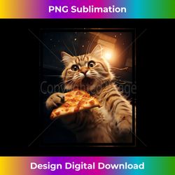 funny cat with pizza selfie cat long sleeve - deluxe png sublimation download - pioneer new aesthetic frontiers