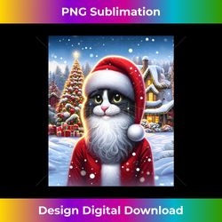 funny santa tuxedo cat kitty cats lover gift long sleeve - crafted sublimation digital download - access the spectrum of sublimation artistry