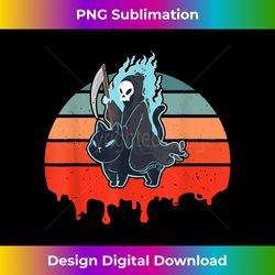 grim reaper riding a cat funny halloween horror cat lover - vibrant sublimation digital download - access the spectrum of sublimation artistry