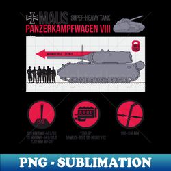 informative infographics pz-viii maus - sublimation-ready png file - unleash your creativity