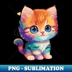 cute colorful style tiny kitty - instant png sublimation download - create with confidence