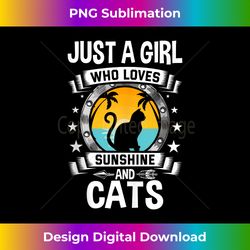 just a girl who loves sunshine and cats tank top - sublimation-optimized png file - reimagine your sublimation pieces