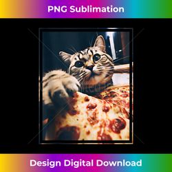 funny cat with pizza selfie cat tank top - bohemian sublimation digital download - infuse everyday with a celebratory spirit