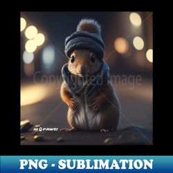 cute squirrel for a walk at night - stylish sublimation digital download - unleash your inner rebellion