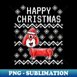 dachshund ugly christmas dog lover xmas 2022 - elegant sublimation png download - vibrant and eye-catching typography