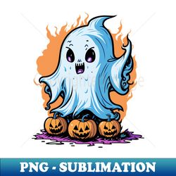 ghostly pumpkin blaze - fiery halloween - png sublimation digital download - revolutionize your designs