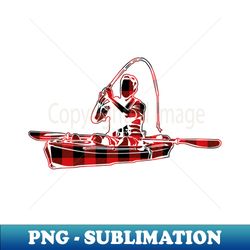 kayak fishing buffalo plaid pattern - stylish sublimation digital download - perfect for creative projects