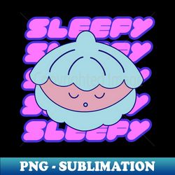 kawaii cute sleepy shell - retro shellfish - professional sublimation digital download - fashionable and fearless