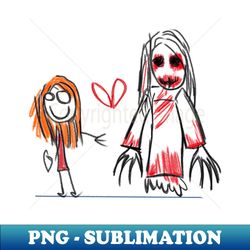 chilling artistry unleashing childrens creepy and scary drawings - png transparent sublimation design - bring your designs to life