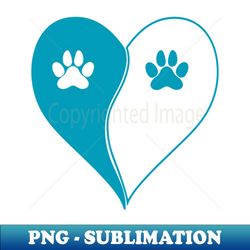 love with pet footprint with paw and heart symbol graphic - vintage sublimation png download - bold & eye-catching