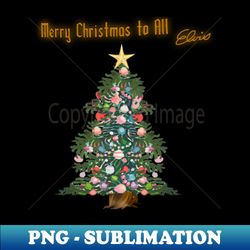 merry christmas to all - elvis with tree - high-quality png sublimation download - perfect for personalization