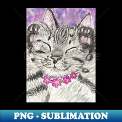 happy tabby cat - png sublimation digital download - bring your designs to life