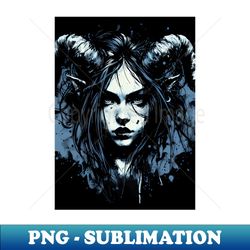 blue demoness seductive inked fantasy - png transparent sublimation file - unlock vibrant sublimation designs