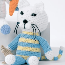 baby's kitty and mouse toys crochet pattern, digital file pdf, digital pattern pdf, crochet pattern