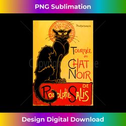 le chat noir the black cat t art nouveau cat gift long sleeve - contemporary png sublimation design - enhance your art with a dash of spice