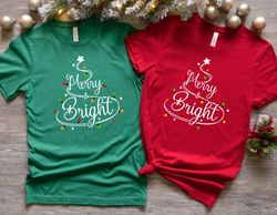 Merry And Bright Shirt, Christmas Shirt, Bright Shirt, Christmas Tree Shirt, Christmas Lights Shirt, Merry Christmas Shi