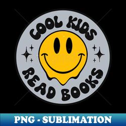 cool kids read books  aesthetic bookish dark grunge blue gray for kindle girlie readers tbr - decorative sublimation png file - boost your success with this inspirational png download