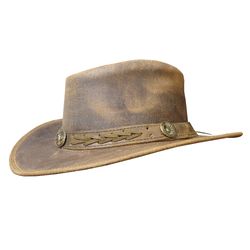 crazy horse waxed leather bush hat