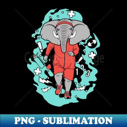 elephant jogging - png transparent digital download file for sublimation - perfect for sublimation art