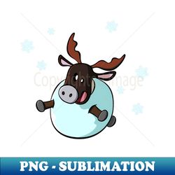 snowball reindeer with snoflakes - stylish sublimation digital download - perfect for personalization