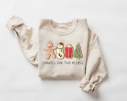 christmas cookies for two please pregnancy announcement christmas sweatshirt, pregnancy reveal christmas sweater, matern