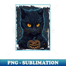 horror black catloween - png transparent sublimation design - enhance your apparel with stunning detail